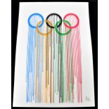 ZEVS (born 1977); screenprint in colours, 'Liquidated Olympic Rings', signed in pencil lower