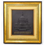 WEDGWOOD; a limited edition Black Basalt ware plaque, 'St Paul's Cathedral, 72/250, 32.5 x 27.5cm,