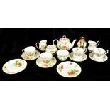 ROYAL ALBERT; a 'Brigadoon' pattern sugar milk, milk and two cups and saucers, with a 'Virginia