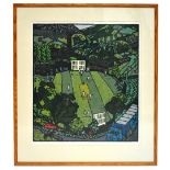 A RATCLIFFE; limited edition print, cricket match, signed, dated ‘88’ and numbered 7/10 in pencil,