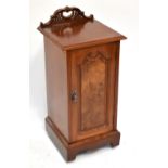 An Edwardian walnut pot cupboard.Additional InformationHeight 86cm  Width 40cm  Depth 38cm General