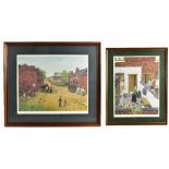 TOM DODSON (1910-1991); two pencil signed limited edition prints, including 'Back Yard II', 48 x