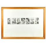 JOHN HEWITT; black and white etchings, 'The Seven Ages of Man', signed and dated 1977, each image