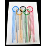 ZEVS (born 1977); screenprint in colours, 'Liquidated Olympic Rings', signed in pencil lower