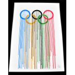 ZEVS (born 1977); screenprint in colours, 'Liquidated Olympic Rings', signed in pencil lower