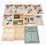 FOOTBALL PRE-WAR MANCHESTER UNITED; a group of ephemera comprising six programmes, December 17th