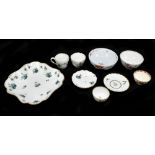 A collection of late 18th/early 19th century ceramics, including a Worcester footed bowl decorated