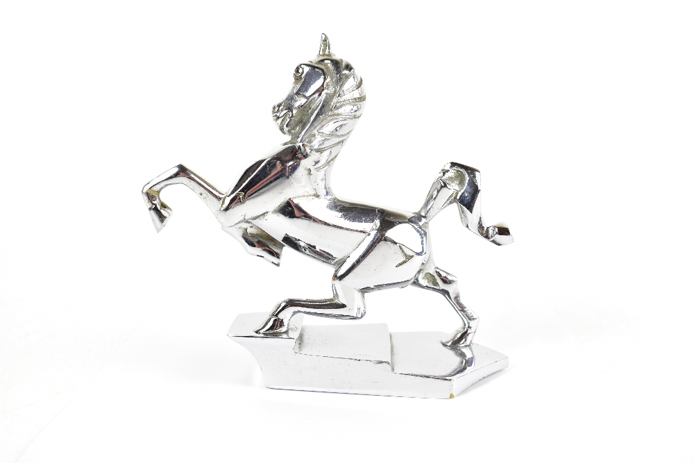 PULLMAN HUMBER; an Art Deco nickel plated car mascot modelled as a horse, on stepped base, the - Bild 4 aus 8