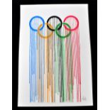 ZEVS (born 1977); screenprint in colours, 'Liquidated Olympic Rings', signed in pencil lower