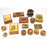 VARIOUS EXHIBITIONS; a small group of Mauchline ware including 1889 Glasgow Exhibition, also some