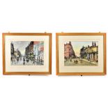 HARRY WALDER (1909-1992); pair of watercolours, 'Wool Pack Inn & Lodging House Millgate' and figures