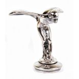 ROLLS-ROYCE SPIRIT OF ECSTASY; a plated bronze car mascot designed by Charles Robinson Sykes, the