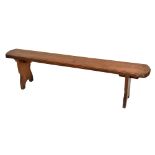 An Edwardian pitch pine pew, height 46cm, length 174cm.Additional InformationGeneral age wear patina