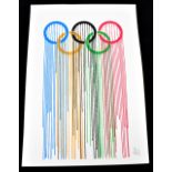 ZEVS (born 1977); screenprint in colours, 'Liquidated Olympic Rings', signed in pencil lower