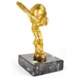 ROLLS-ROYCE SPIRIT OF ECSTASY; a car mascot designed by Charles Robinson Sykes, with cast