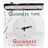 GUINNESS; a 1950s advertising illuminated clock 'Guinness time, Guinness is good for you', with