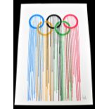 ZEVS (born 1977); screenprint in colours, 'Liquidated Olympic Rings', signed in pencil lower