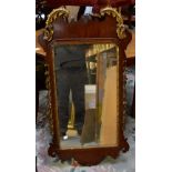 A large late 19th century George I style fretwork wall mirror, height 108cm (af).Additional