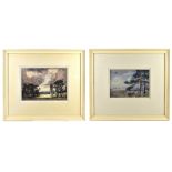 D.ASHFORD; a pair of watercolours, landscapes, 23 x 33cm, framed and glazed.