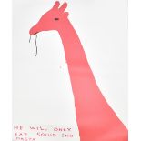 DAVID SHRIGLEY (born 1968); off-set lithograph, 'He Will Only Eat Squid Ink Pasta', 80 x 60cm,