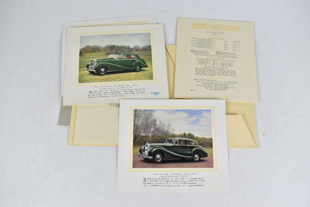 BENTLEY; a Mark VI brochure with four plates and chassis price list tucked in at end; with a - Bild 4 aus 4
