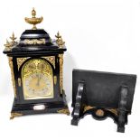 WINTERHALDER & HOFMEIER; an impressive Victorian ebonised bracket clock with five applied bronzed