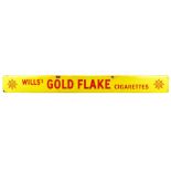 WILL'S GOLD FLAKE; an original advertising enamel sign for Will's Gold Flake cigarettes, 15 x
