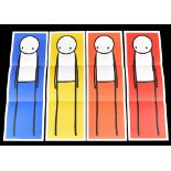 STIK (born 1979); Big Issue, the set of four lithographs printed in colours, complete with the Big