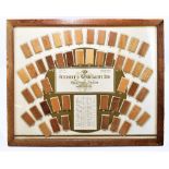 An unusual display of sample timber inscribed to the centre 'Fitchett & Woollacott Ltd for