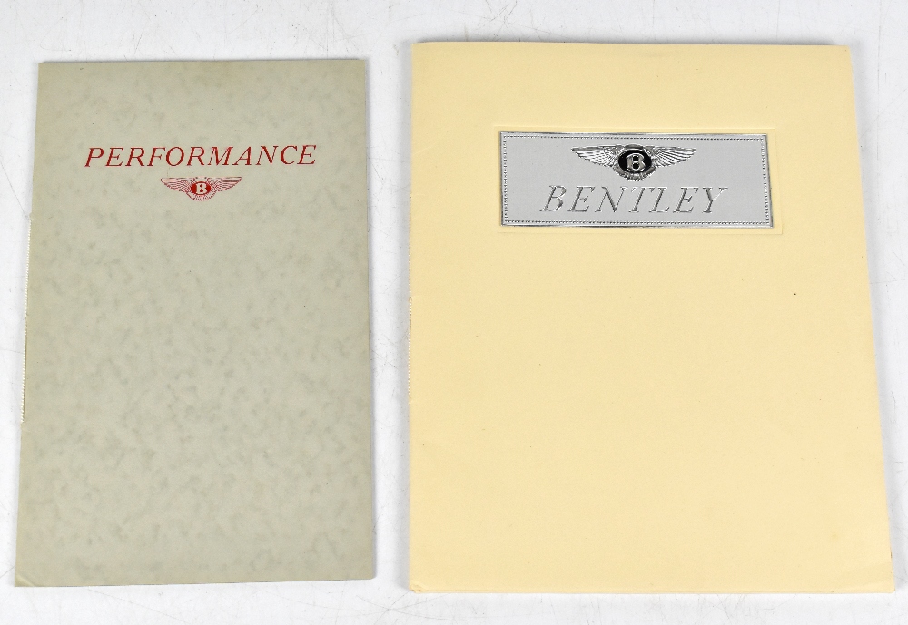 BENTLEY; a Mark VI brochure with four plates and chassis price list tucked in at end; with a