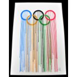 ZEVS (born 1977); screenprint in colours, 'Liquidated Olympic Rings', signed in pencil lower