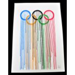 ZEVS (born 1977); screenprint in colours, 'Liquidated Olympic Rings', signed in pencil lower