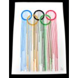 ZEVS (born 1977); screenprint in colours, 'Liquidated Olympic Rings', signed in pencil lower