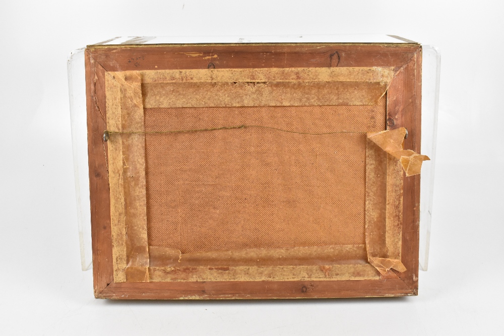 IN THE MANNER OF EDWARD BRIAN SEAGO RBA ARWS RWS (1910-1974); oil on canvas board, figure sitting on - Bild 5 aus 5