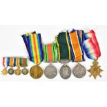 A World War I medal trio awarded to 11863 Pte E. Marlow D. of Corn:L,I, comprising a 1914/15 star,