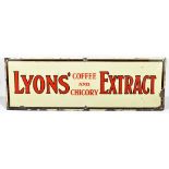 An original advertising enamel sign 'Lyon's Coffee and Chicory Extract', 30x91.5cm. Additional