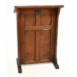 An early 20th century pine lectern with presentation plaque dated 1914.