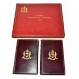 GLASGOW 1901; a well bound red leather volume of black and white photographs and an official