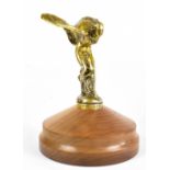 ROLLS-ROYCE SPIRIT OF ECSTASY; a plated car mascot designed by Charles Robinson Sykes, signed to the