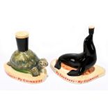 GUINNESS; two Carltonware figures comprising a seal holding a pint of Guinness and a tortoise
