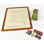 An unnamed George VI MBE group comprising MBE medal, Defence Medal, and 39-49 War Medal, with