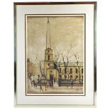 LAURENCE STEPHEN LOWRY RBA RA (1887-1976); pencil signed limited edition print 'St. Luke's