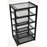 TARGET; a modern six shelf hi-fi separates stand, with six glass shelves, height 96cm.