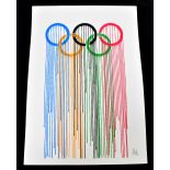 ZEVS (born 1977); screenprint in colours, 'Liquidated Olympic Rings', signed in pencil lower