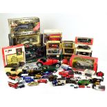 A small group of diecast vehicles, some boxed, some loose including Burago.