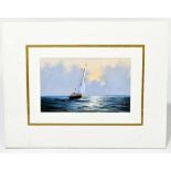 DAVID SHORT (born 1940); oil on card, 'Seascape', signed lower left, 30 x 22.5cm, mounted. (D)