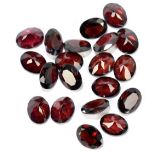 MOZAMBIQUE GARNET; twenty 9 x 7mm oval cut stones.