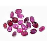 RUBY; a group of oval cut stones totalling 10.34ct.