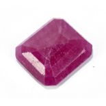 RUBY; a single stone weighing 6.95ct, 12.6 x 11.3mm.