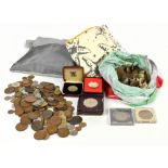 A collection of various loose coinage predominantly mid 20th century including commemorative